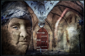 Sandsteinskulptur in einer Kirche (Prag) platziert